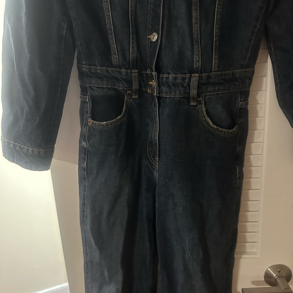 Brand new Zara Dark Blue Denim Jumpsuit - Picture 10 of 11